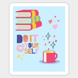 Do It For Yourself With Hearts & Stars Sticker